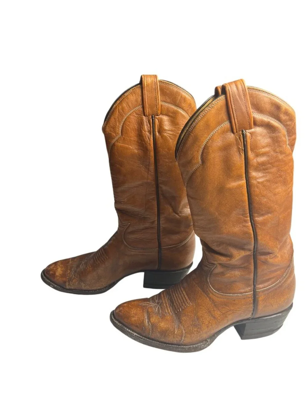 Tony Lama 5084 Vintage Mens Western Cowboy Boots Size 6.5 D Leather Cognac Brown